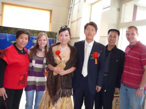A group shot with the newlyweds