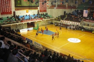 A professional basketball game in Xinjiang, China
