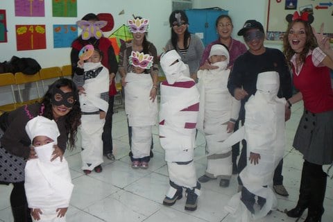HalloweenParty2 All our friends after completing a Halloween Game
