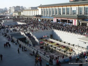 Ticket line at Xian train station