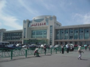 The outside of the Urumqi train station