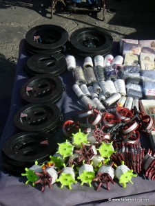 A table of kite accessories in Xinjiang, China