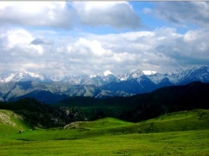 Beautiful mountains and fields in Xinjiang