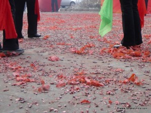 Remants of exploded Chinese firecrackers