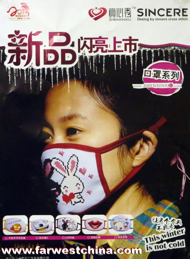 Cross Stitch Mask Advertisement for a Cross Stitch H1N1 Mask