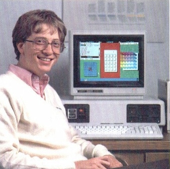 Bill Gates in a 1985 Windows advertisement