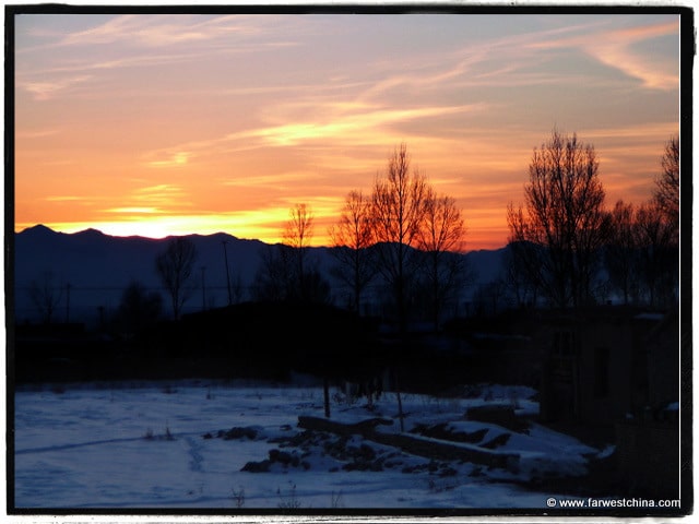 Yili Sunset Xinjiang A tiny shred of light peeks over the Xinjiang horizon