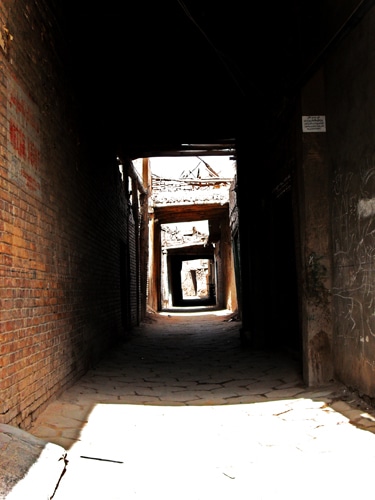 A view down the street of Kashgar's Old City