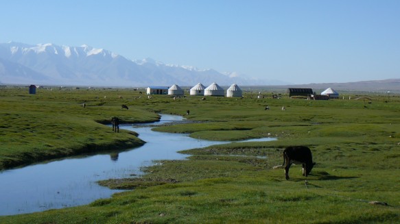 A field and valley in beautiful Tashkurgan, Xinjiang