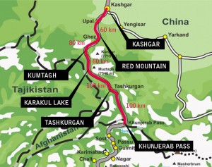 Karakoram Highway Map (KKH) A map of the Xinjiang trip along the Karakoram Highway (KKH)