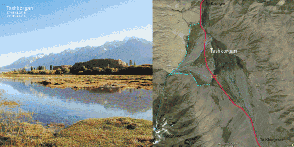 Tashkorgan A photo and map of Tashkorgan in Xinjiang, China