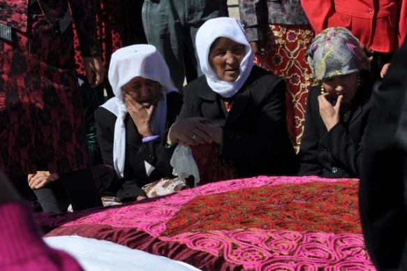 Uyghur women at a market in Kashgar, Xinjiang in China