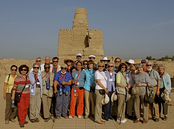 A group of travelers in Xinjiang, China