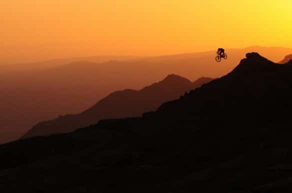 The Sun Sets on an extreme biker in Xinjiang, China