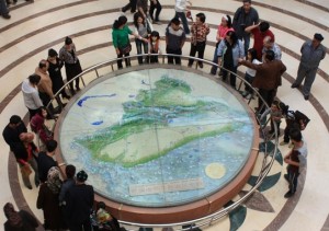 Giant relief map of Xinjiang in Urumqi's museum