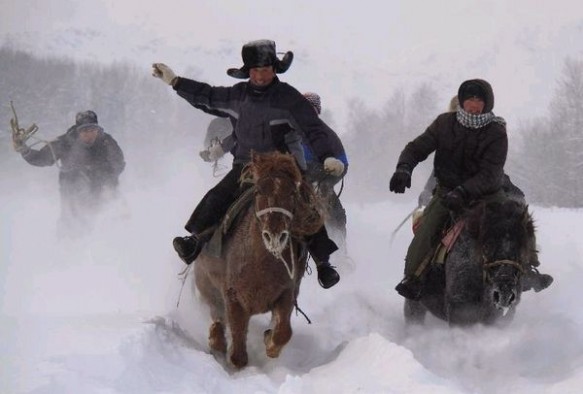 Kazakh horse racing in Xinjiang's Altay region