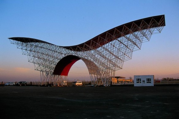 Beautiful entry gate for Xinjiang's geographic Center of Asia.