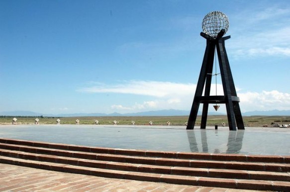 The Center of Asia monument near Urumqi, Xinjiang