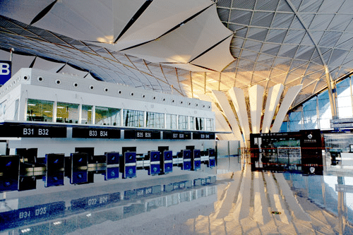 A view inside Urumqi Airport's Terminal 3 in Xinjiang