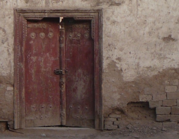 Kashgar Old City padlocked door in Xinjiang