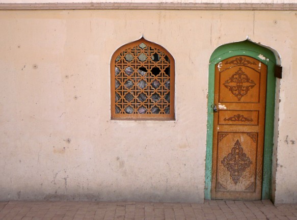 A beautiful Uyghur-style door in Turpan, Xinjiang