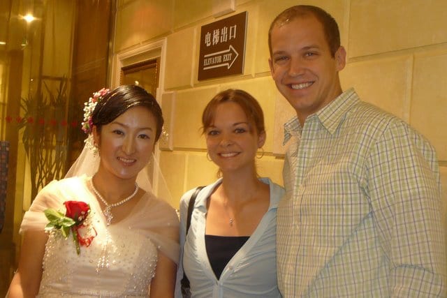 Josh, Tiff, and a Chinese bride in her white dress