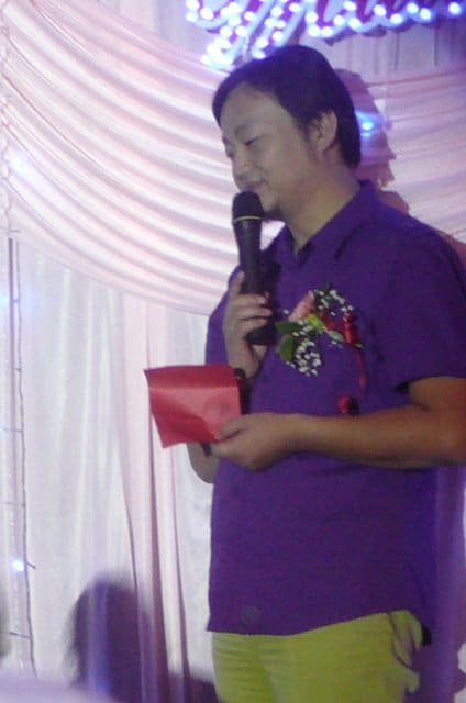 The emcee at a Chinese wedding in Xinjiang