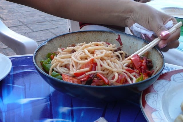 A Uyghur dish called "laghman" or "ban mian"