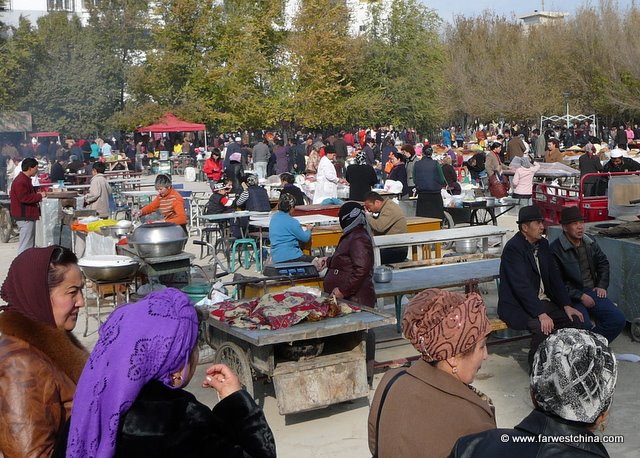 A Friday Market in China's western province of Xinjiang