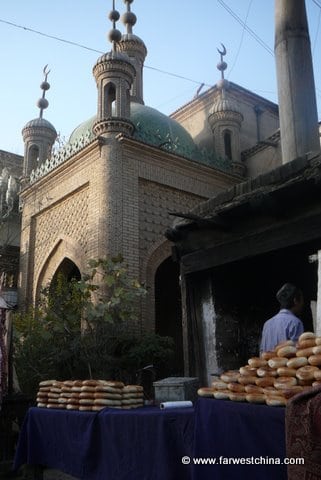 A Uyghur bread stand in Kashgar