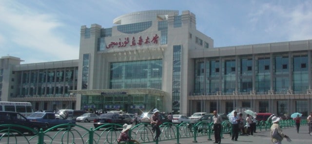 A view of the Urumqi south train station in Xinjiang, China