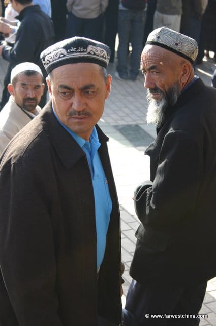 Uyghur men in Kashgar sporting a Uyghur beard