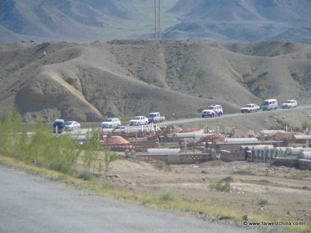 A funeral procesion headed to a Xinjiang cemetery