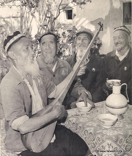 Old Uyghur men celebrating