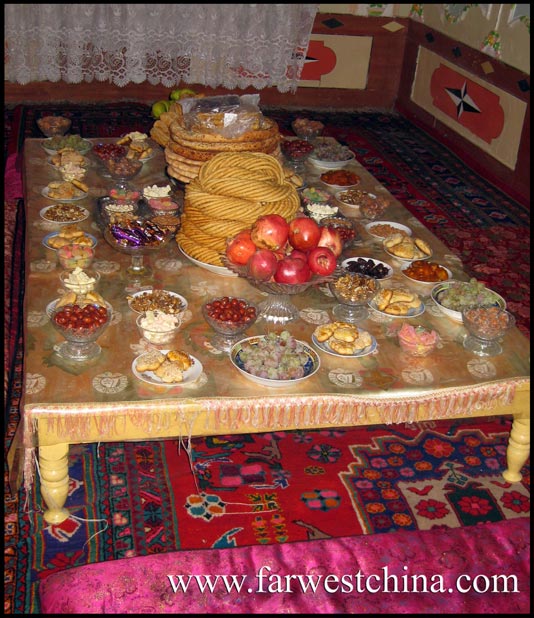 A Uyghur dining room table