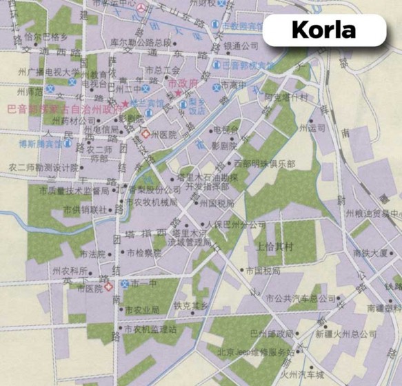 A Chinese road map of Korla