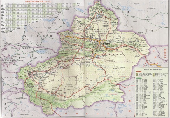 A Xinjiang Road map in Chinese