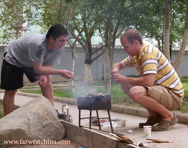 My Uyghur friend teaches me the art of making kebabs