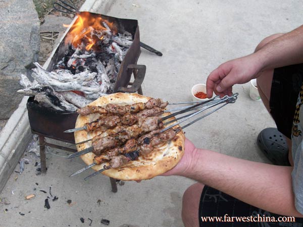 Uyghur bread and kebabs