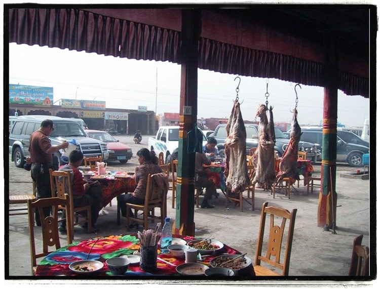 A restaurant on the side of a Xinjiang, China highway