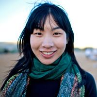 Melanie Ho, part of the Gobi March media team