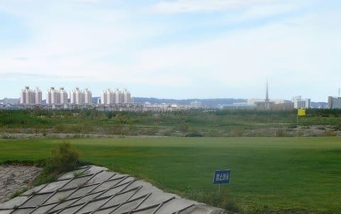 A golf course in Karamay, Xinjiang