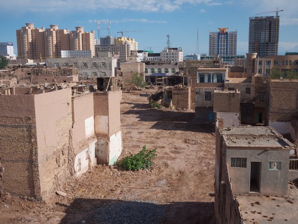 A higher view of the Kashgar Old City demolition