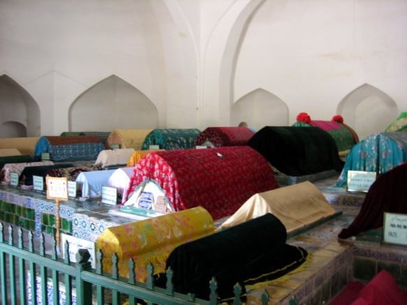 Tombs inside the Apak Khoja Mausoleum in Kashgar