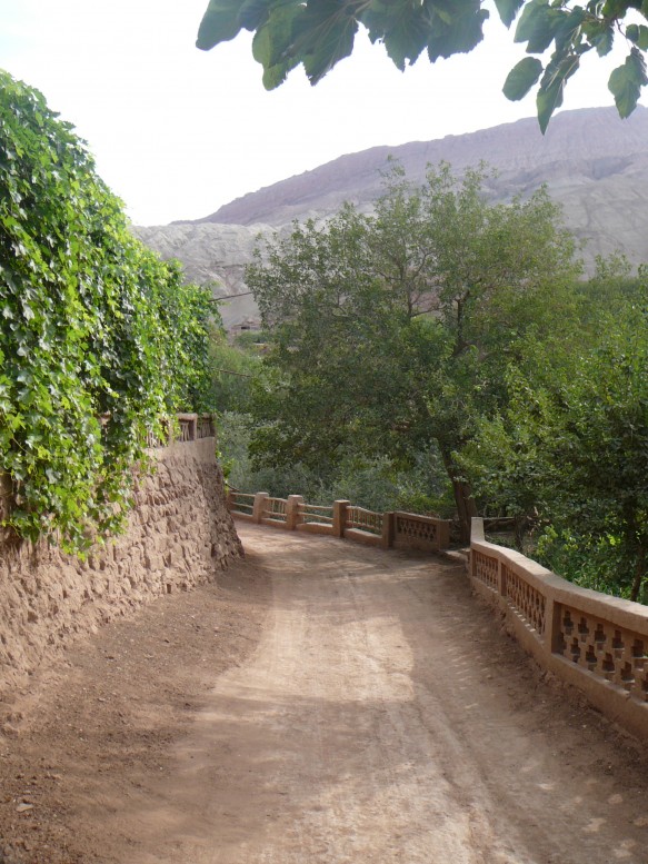 A path through Tuyoq Valley in Turpan, Xinjiang