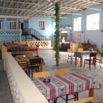 Another view of the common area at the Turpan White Camel Youth Hostel in Xinjiang