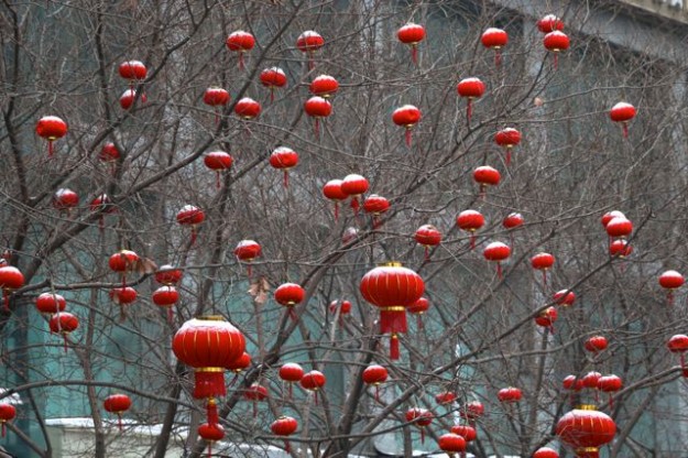 Decorations for the Chinese New Year in Urumqi, Xinjiang