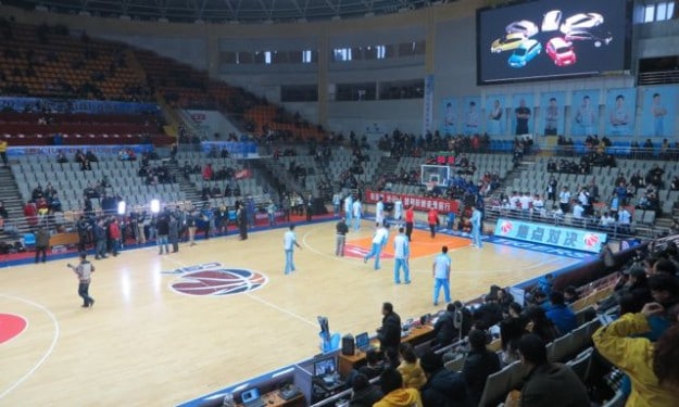 A CBA basketball game in Xinjiang, China