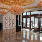 A view of the Aksaray lobby looking toward the front door in Urumqi, Xinjiang