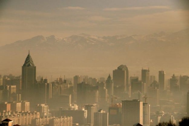 Pollution covering the Xinjiang capital of Urumqi
